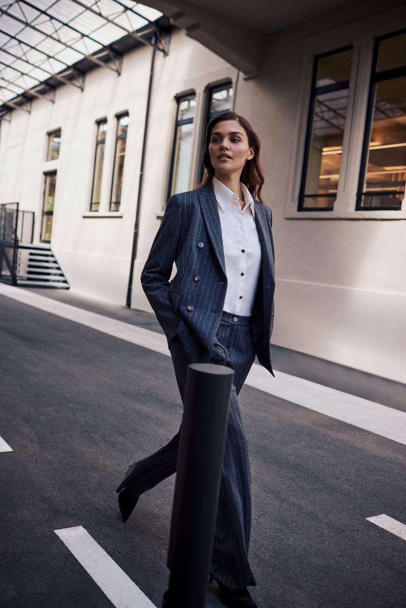 Блузка из хлопкового поплина белая Elena Mirò