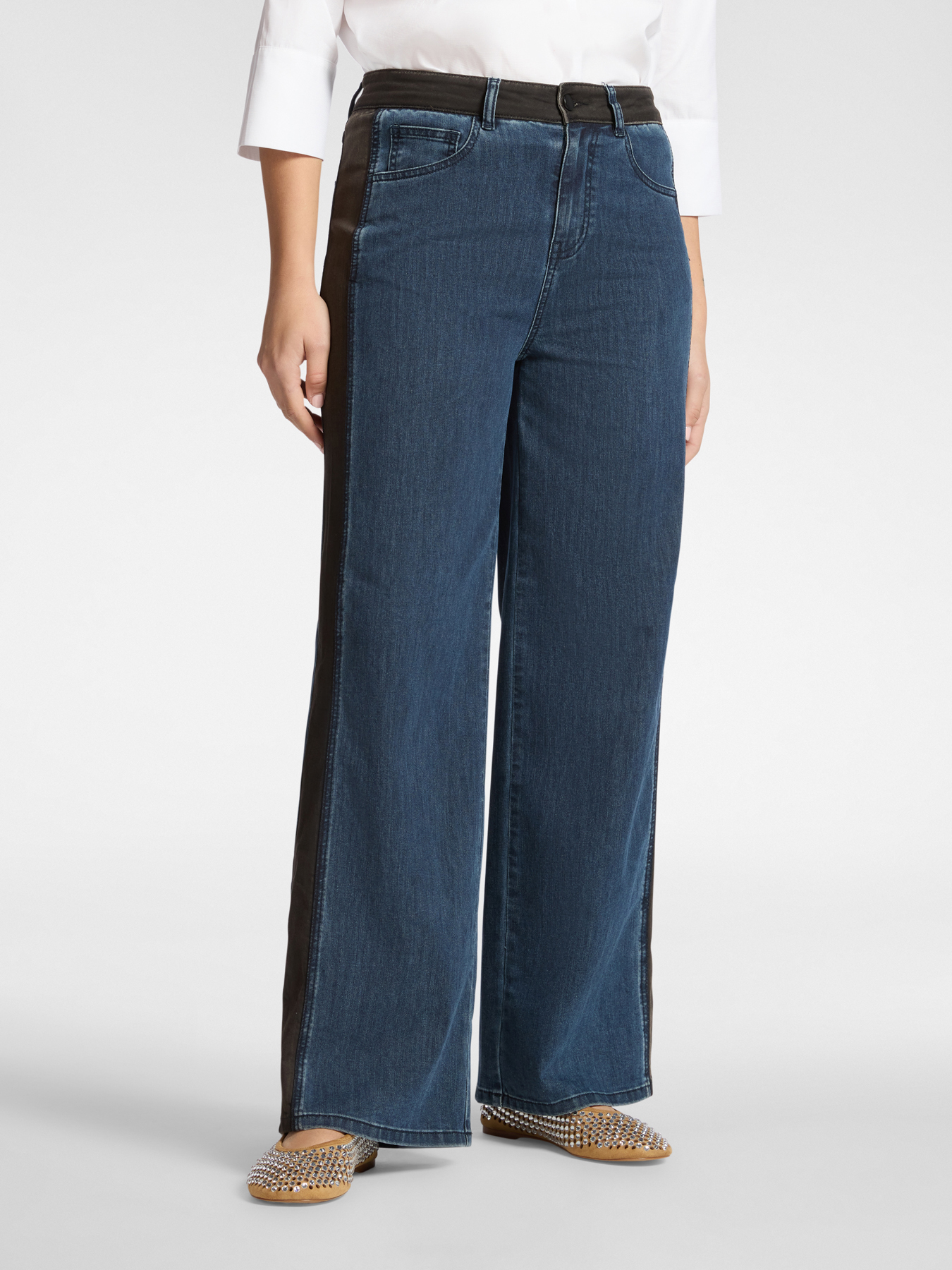 Джинсы свободного кроя Ванда темно-синие