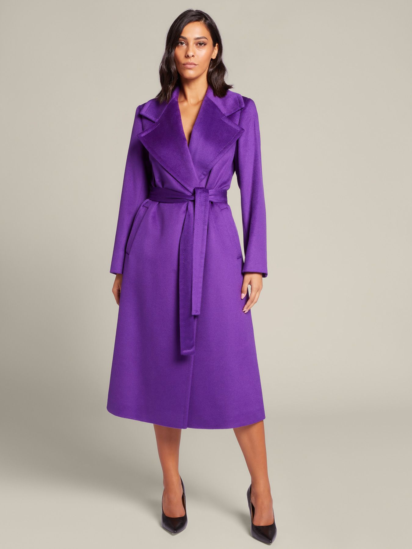 Пальто из 100% шерсти фиолетовый