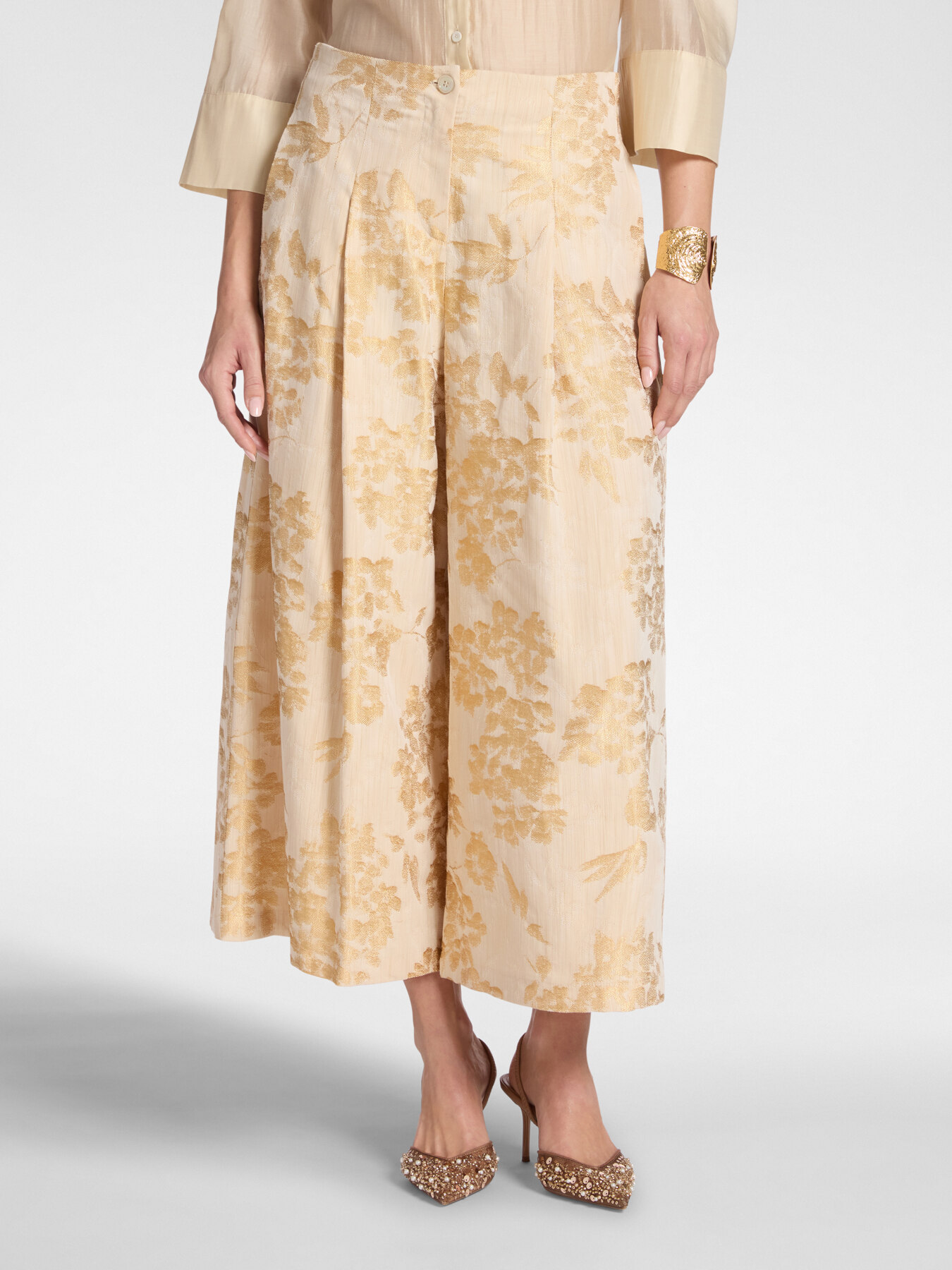 Блузка из жаккардовой ткани мульти Elena Mirò