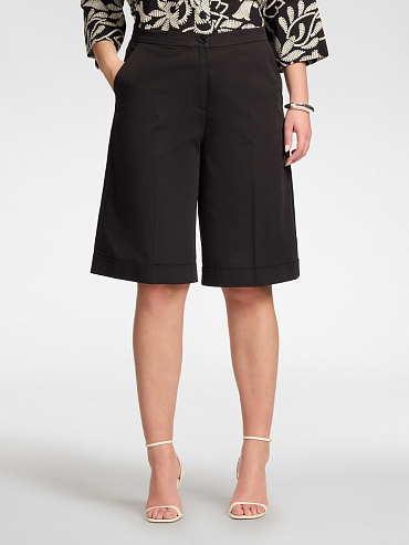 Удлиненные шорты из хлопкового твила