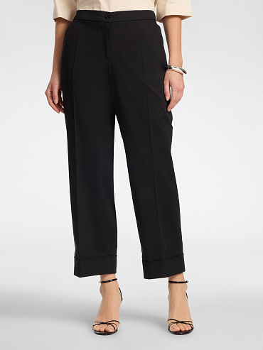 Брюки из эластичного хлопкового твила