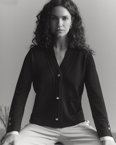 Кардиган с контрастными манжетами из вискозы