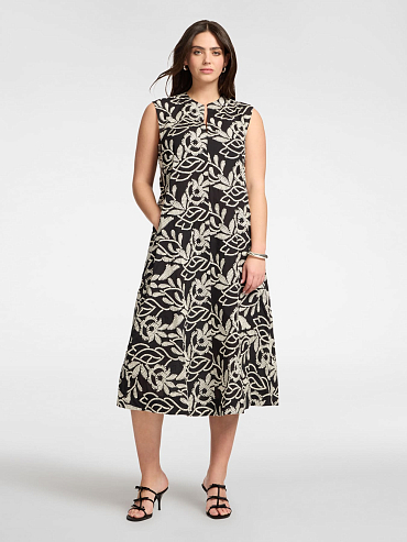 Платье-миди из хлопкового муслина